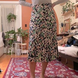 H&M Floral Midi Skirt